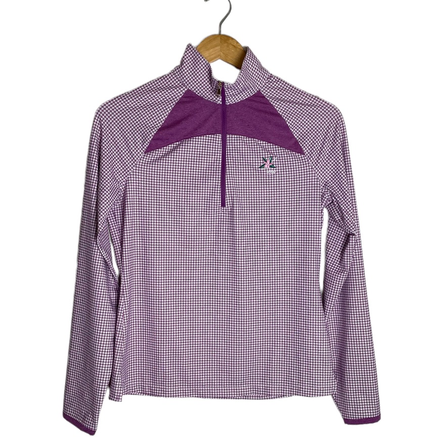 Fairway Green Lilac Houndstooth Quarter Zip Golf Top S Nwot Fairway Green Lilac Houndstooth Quarter Zip Golf Top S Nwot